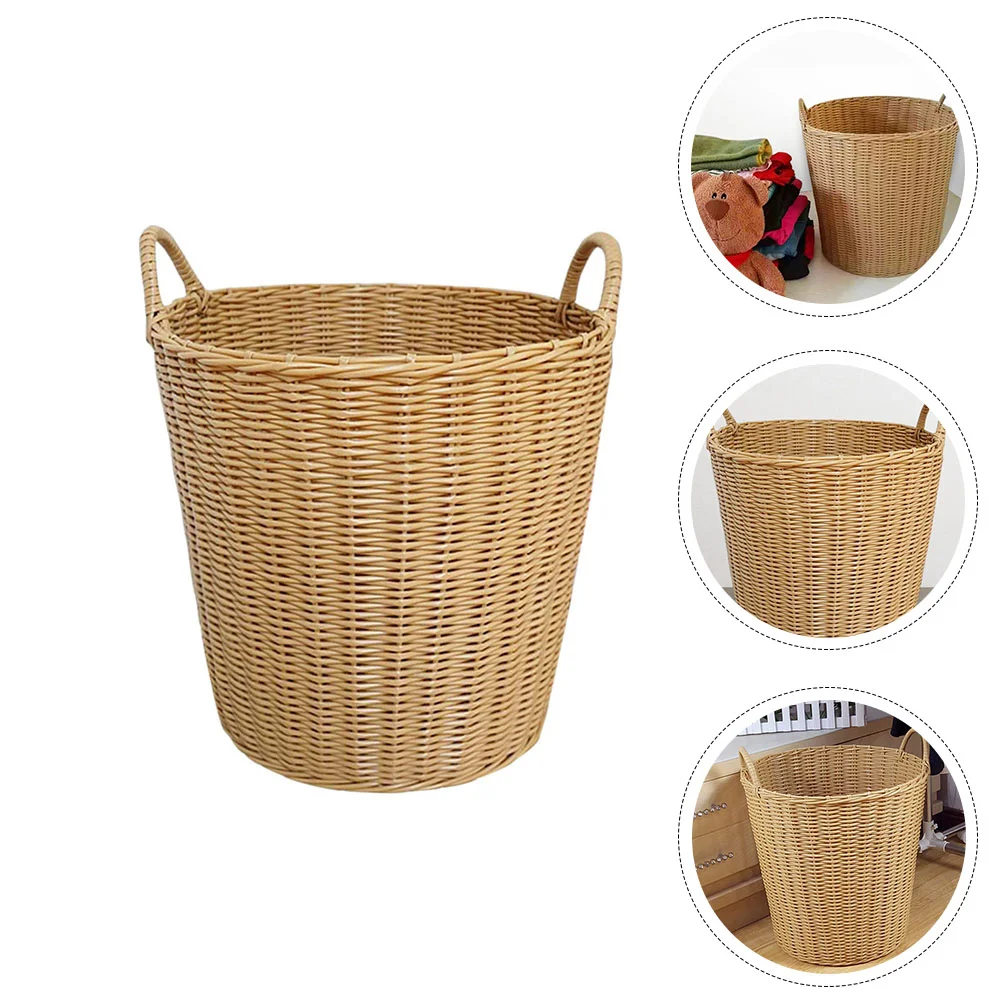 Diaper Basket Willow Storage Wicker Hamper Bins for Clothes Foldable Laundry Multi-Purpose Toys Holder