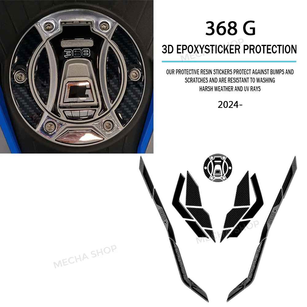 Motorcycle Accessories for Zontes 368G 2025 368 G 2026 2024 3D Epoxy Fuel Tank Cap Sticker Kit