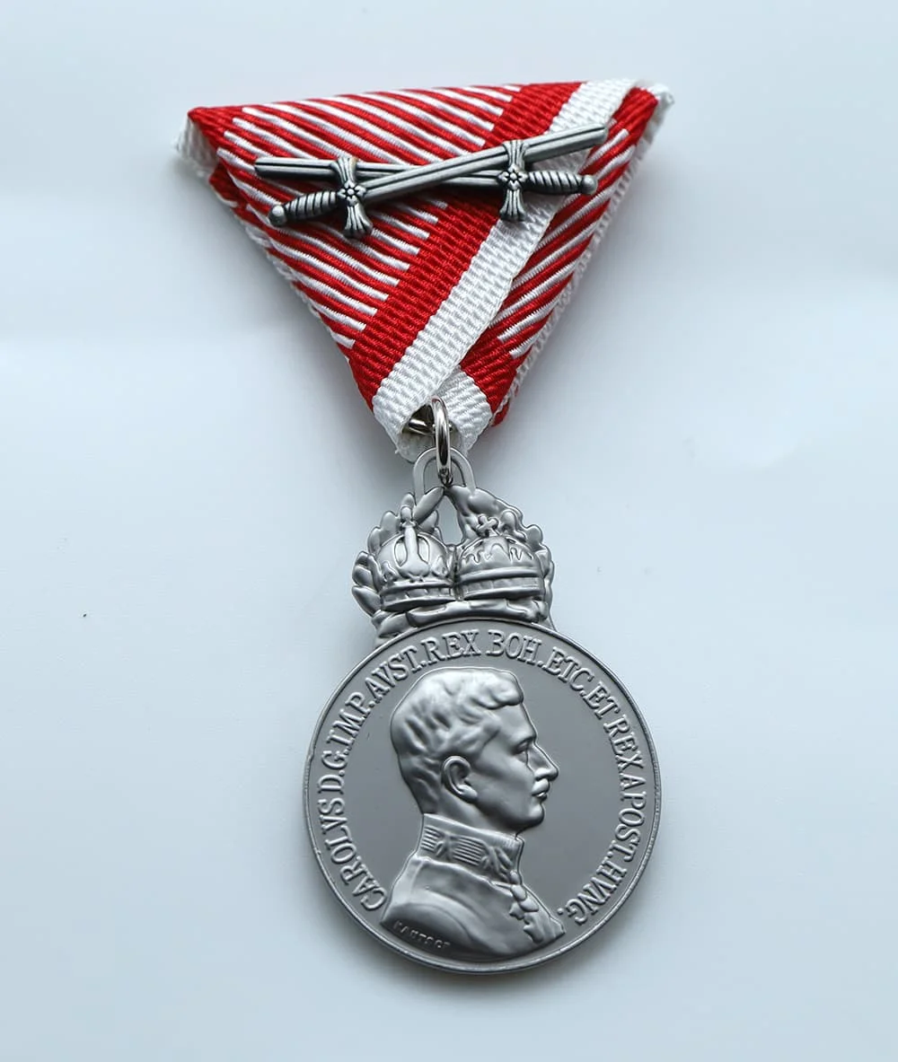 

Austria-Hungary Silver Military Merit Medal with Swords,Karl I Reproduction