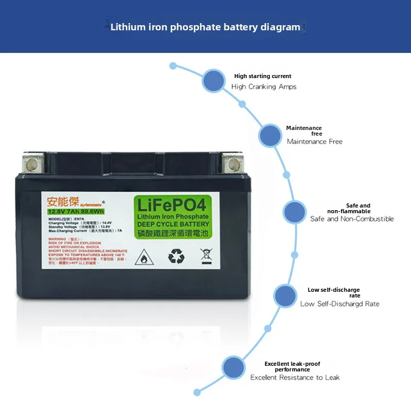 12V 4/5/7/9/12/14/20/30Ah Start The Power Supply for Motorcycle Starting Battery Lithium Iron Phosphate Battery Pack