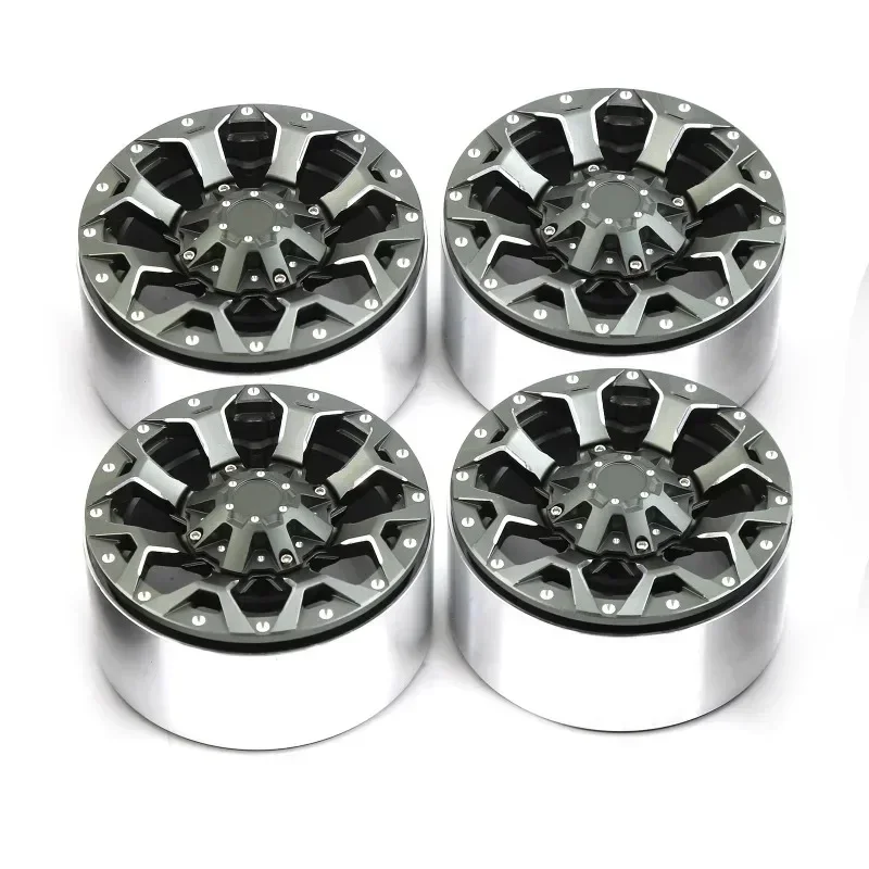 

4pcs 135mm 2.6" Metal Beadlock Wheel Rim Rubber Tire Set for 1/8 1/10 RC Crawler Car Axial SCX10 Wraith RR10 Capra TRXS TRX4