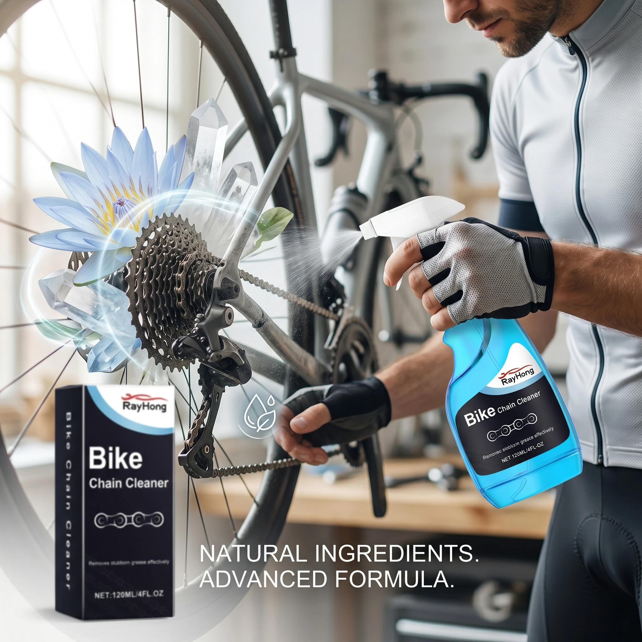 Fahrradketten-Reinigungsspray, Rostschutz, löst Schmutzflecken, sorgt für reibungslosen Betrieb, verhindert Oxidation, Motorrad-Entfetter