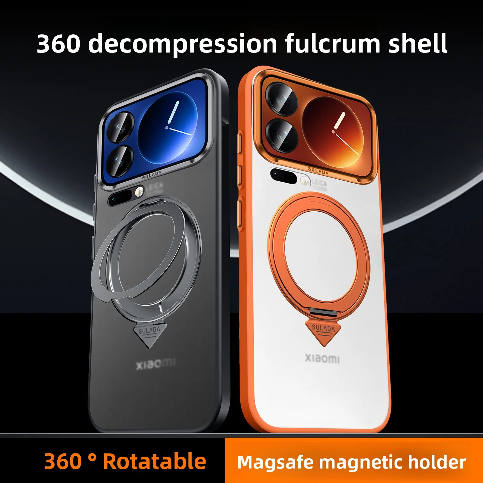 

Frosted Transparent Case For Xiaomi 17 Pro Max SULADA 360°Bracket Skin Feel with Magnetic for Xiaomi17Pro Case Metal Lens Ring