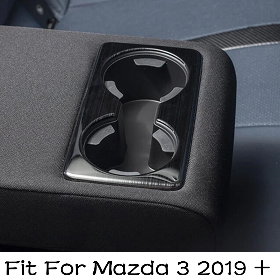 

Black Interior Car Cup Stand Drinks Water Bottle Holder Decoration Cover Trim 1PCS For Mazda 3 2019 - 2023 Silver Accessories