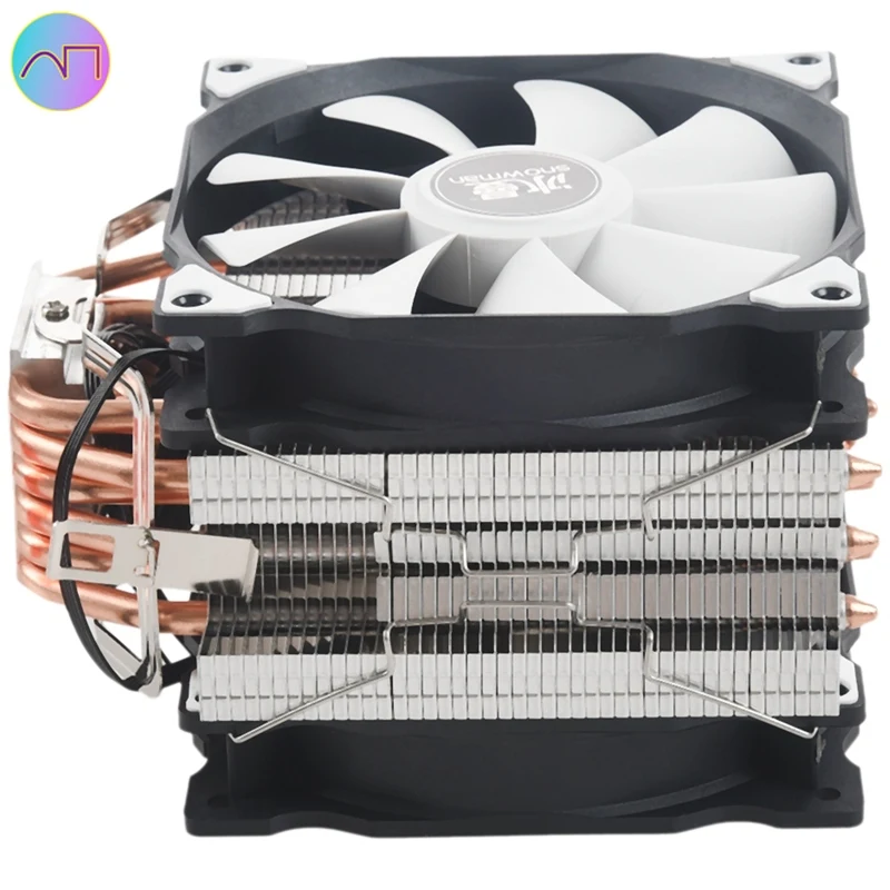 

SNOWMAN-enfriador de CPU M-T6, ventilador refrigeración 4 pines, Master 6, doble tubo calor, 12Cm