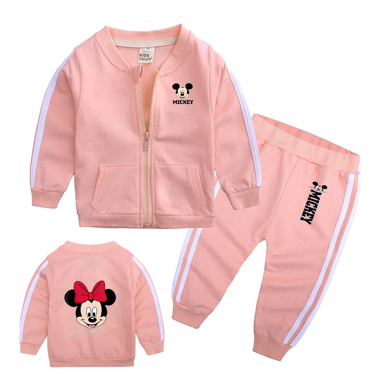 

Mickey Baby Girls Boys 2pcs Tracksuit Set Spring Autumn Long Sleeve Zipper Jacket And Pants Outfit for 6-18 Months