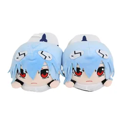 Nuovo Anime Cartoon NEON GENESIS EVANGELION pantofole periferiche viola Ayanami Rei pantofole in morbido cotone inverno scarpe calde al coperto