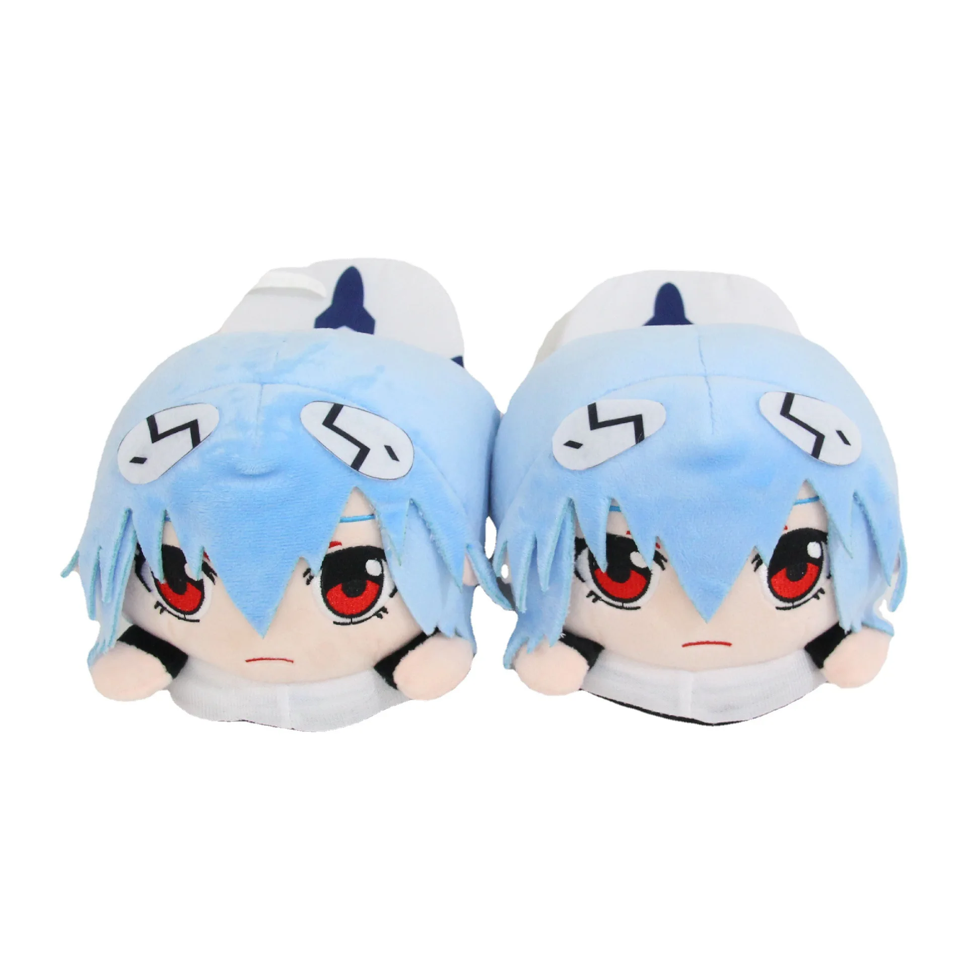 New Anime Cartoon NEON GENESIS EVANGELION Peripheral Slippers Purple Ayanami Rei Soft Cotton Slippers Winter Indoor Warm Shoes