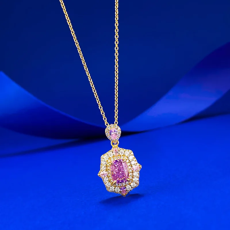 قلادة نسائية رقيقة من الماس عالي الكربون - قلادة ذهبية للنساء - هدية عيد الحب لصديقتك