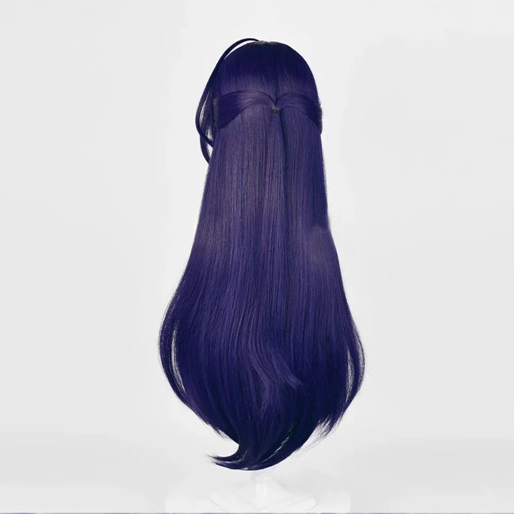 Honkai Star Rail Acheron Wig Synthetic Long Straight Purple White Blend Highlights Game Cosplay Fluffy Hair Wig for Party