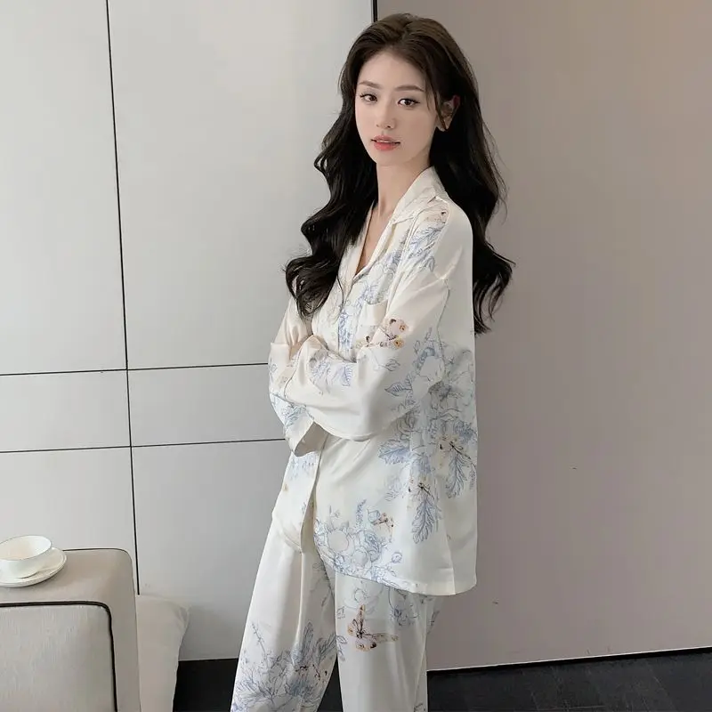 Modal Confinement Clothing Spring Women Thin Sweet Large Size Cardigan Sleepwear Suit Female Casual Loose Homewear Two-Piece Set