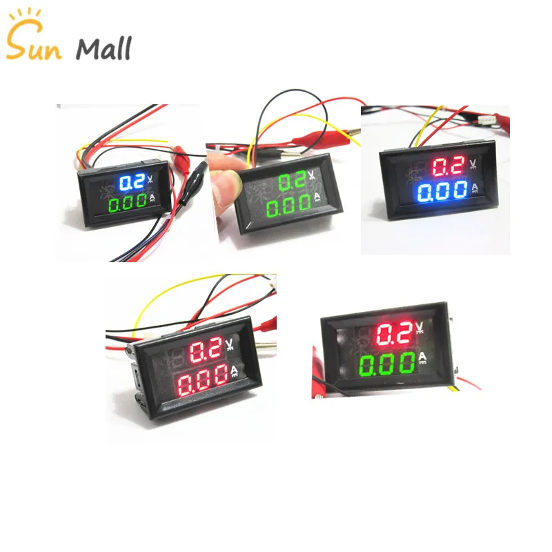 

DC 0-100V 1A Mini 0.28" LED Digital Voltmeter Ammeter Volt Ampere Meter Amperemeter Voltage Indicator Tester Red/Blue/Green