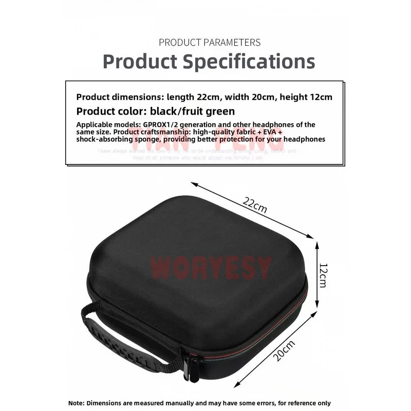 WYORESY custom tailored storage case for Logitech GPRO X2 fits gaming headset original size and radian outline