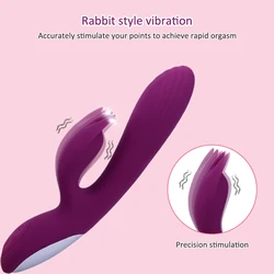 Vibromasseur point G lapin pour femme, clitoris, continents, touristes, stimulateur vaginal, masseur vaginal, mastjaune, gode pour adulte, jouets sexy, 2 en 1