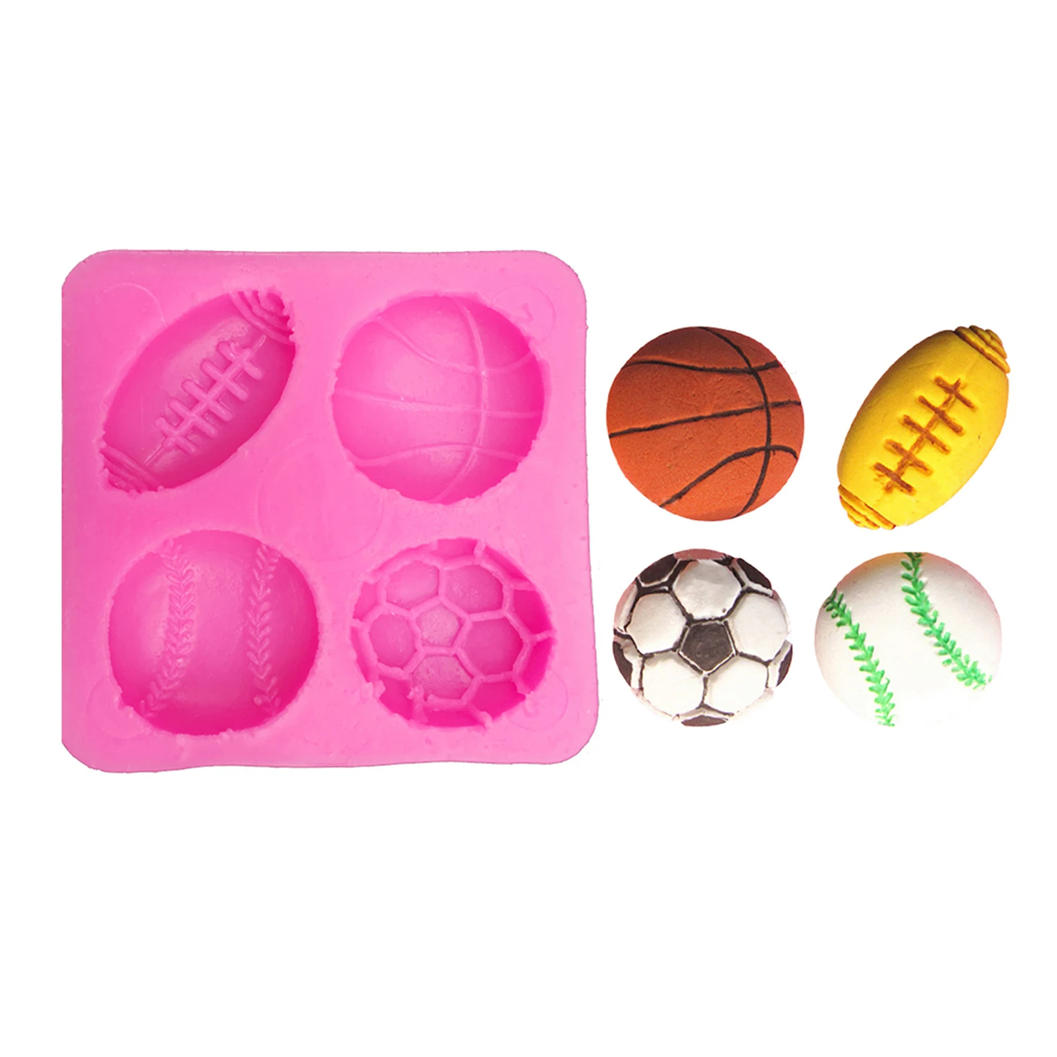 Soccer Basketball Silicone Mold for Polymer Clay Chocolate Epoxy Resin DIY Jewelry Earring Pendant Craft Supplies