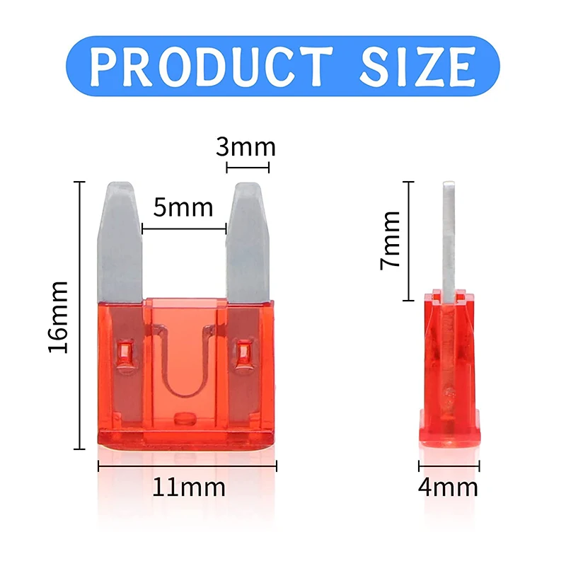 10pcs Medium/Small/Micro Size Car Blade Fuse Assorted Mini Auto Car Truck Standard Mini Blade Fuses Kit Accessories