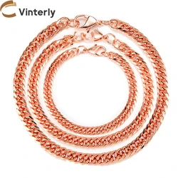 Pure Copper Bracelets for Men Women Adjustable Cuban Chain Link Lobster Clasp 6mm Wide Anti-scratch Male 7-10.5 Inch Jewelry