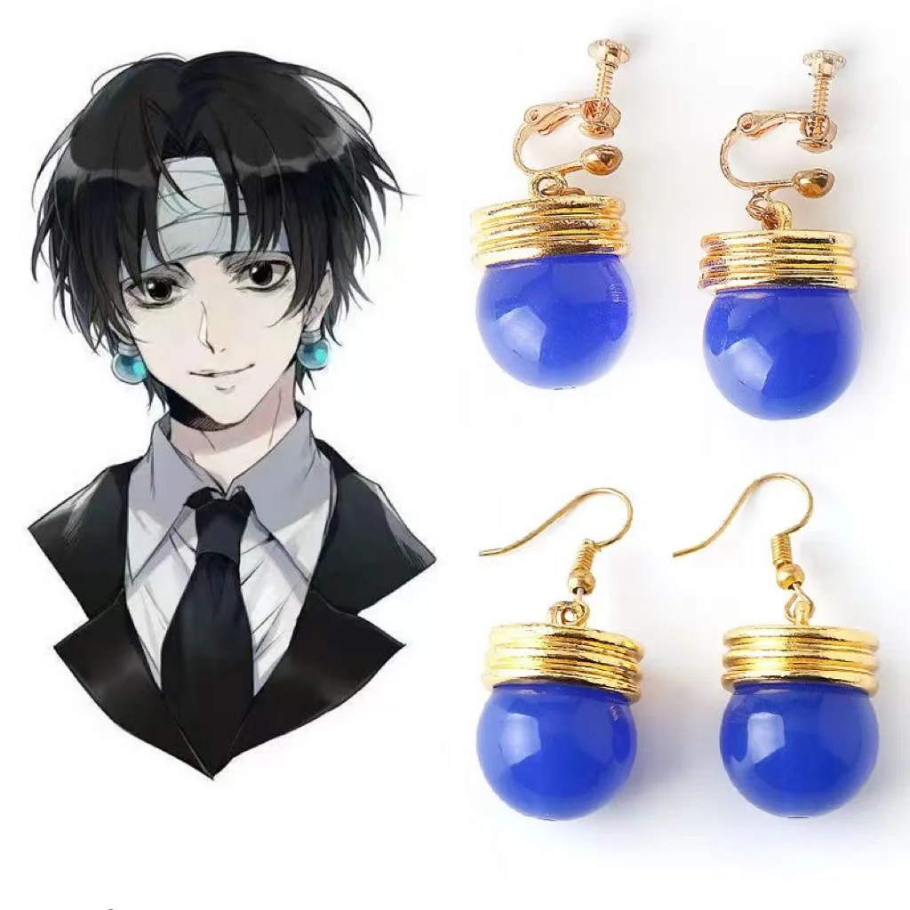 Anime HUNTERES x HUNTERES Earrings Cartoon Chrollo Lucilfer Cosplay Costume Prop Earring Jewelry Cute Gift for Party Accessories