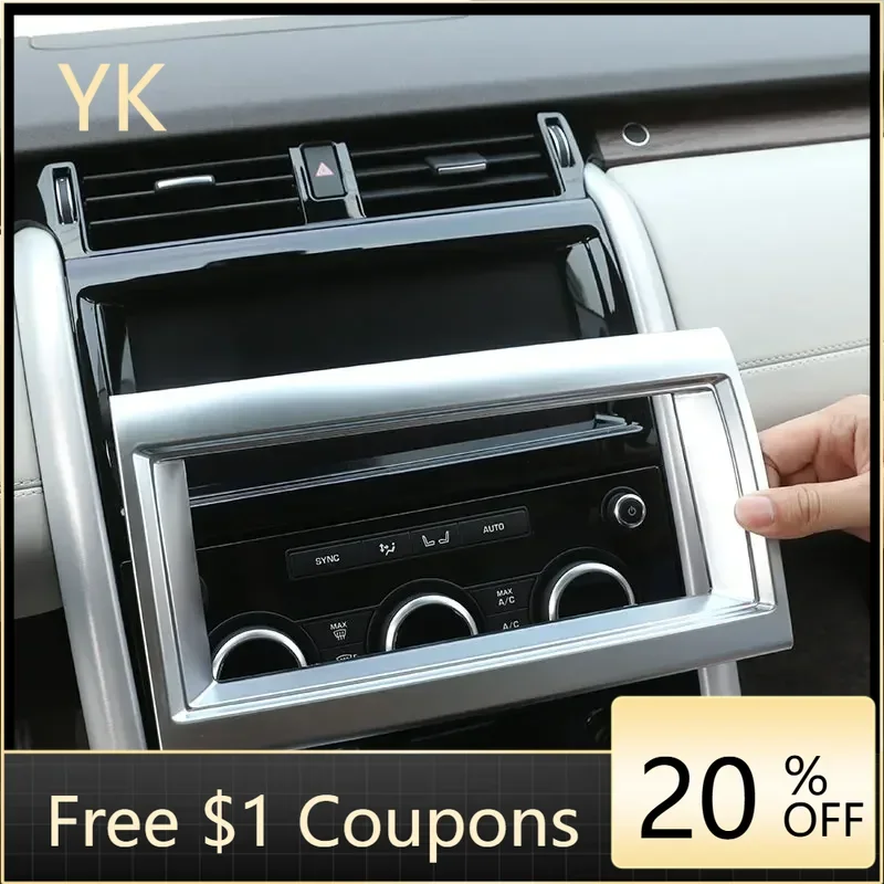 

For Land Rover Discovery 5 LR5 L462 17-20 ABS Silver Car Navigation Frame Cover Trim Sticker Interior Car Accessories