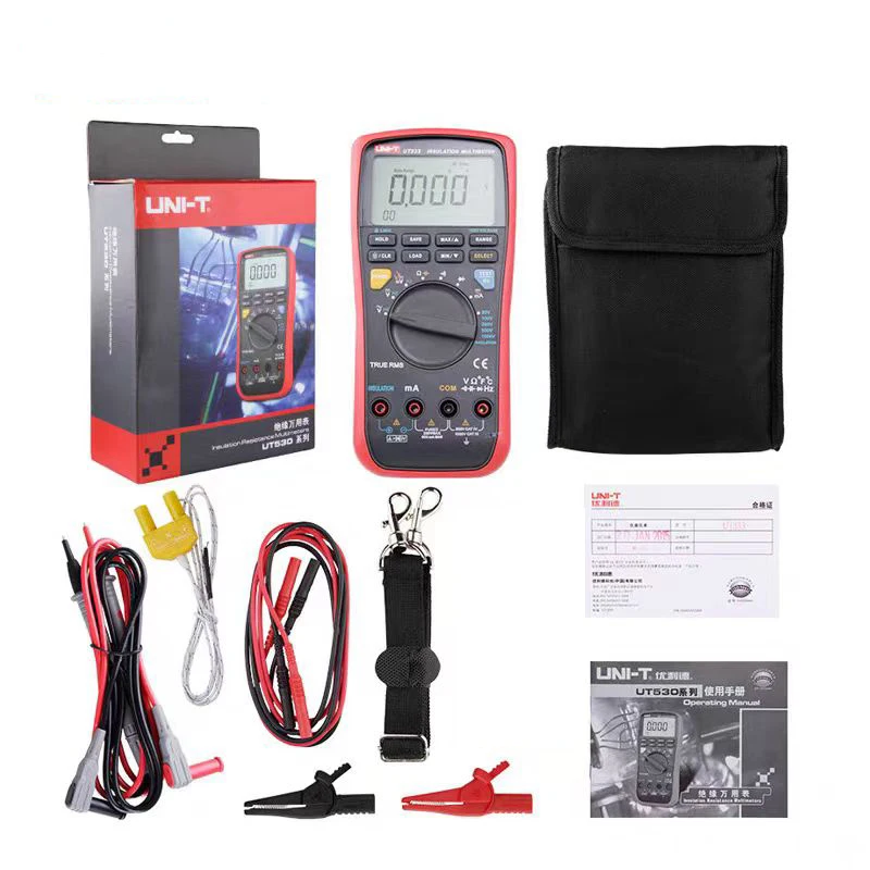 Uni-T Digital Multimeter Insulation Resistance Meter 2 in 1 UT533 True  Rms High Precision Digital Display Tester