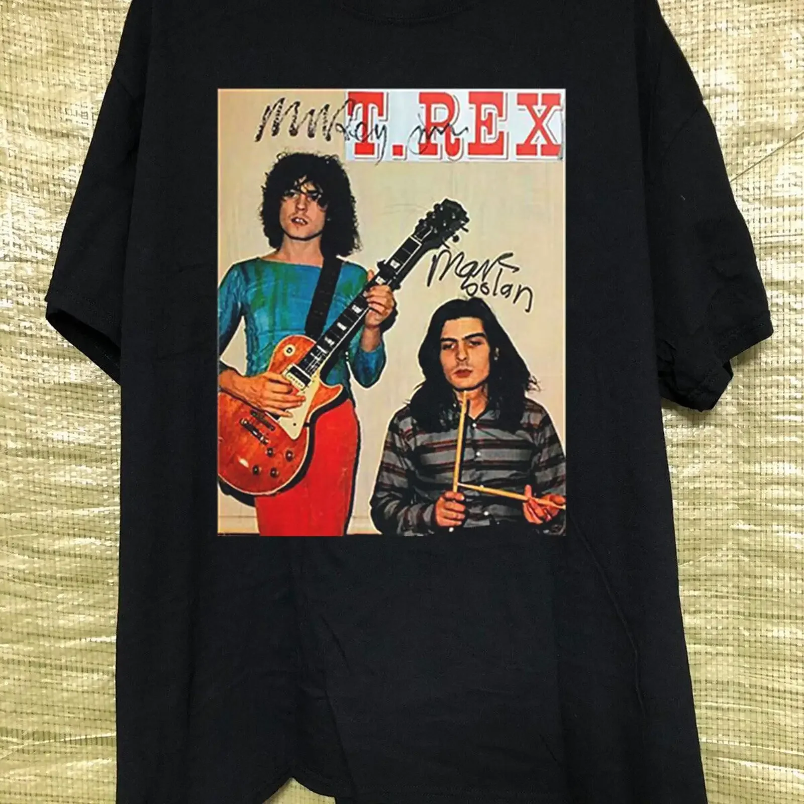 T Rex Marc Bolan Signature Member Album Shirt All Size ZA400 vintage Washed graphic Breathable Top For Everyday Wear Casual