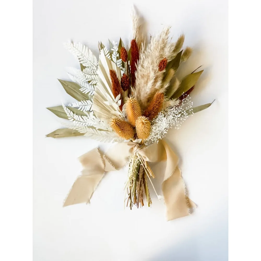 Buquê De Grama De Pampas Pequeno Ferrugem, Flores Secas, Noiva E Damas De Noiva, Buquê De Flores Secas, Flores De Casamento