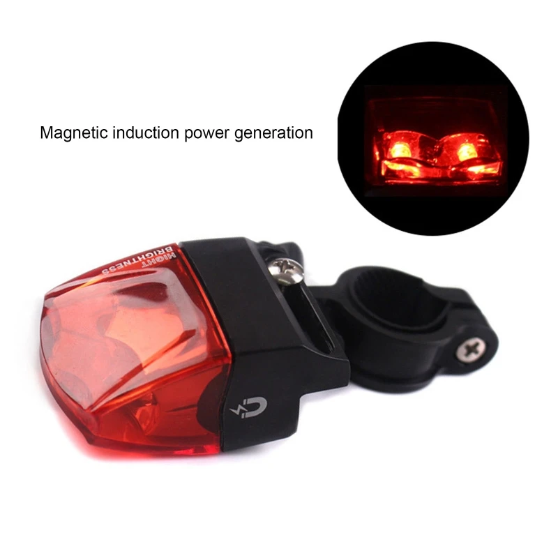 Bicycle Taillight,Magnetic Induction Power Generation,Bike Helmet Safety LED Light,IPX4 Waterproof