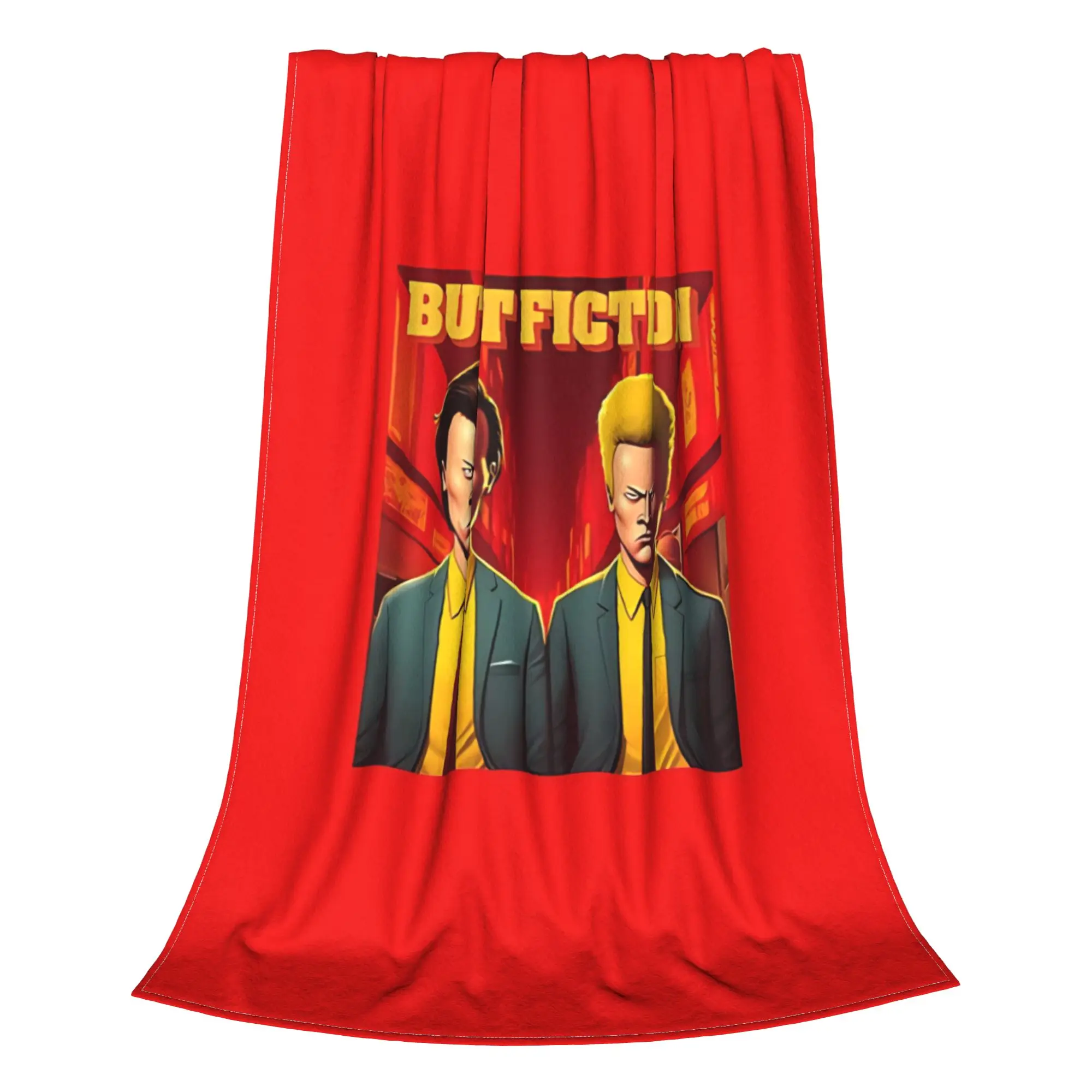 1PC Home Cutecore Fiction Pulp Fiction Beavis and Butt Head Blanket Super Cosy Plush Home Living Room Sofa Halloween