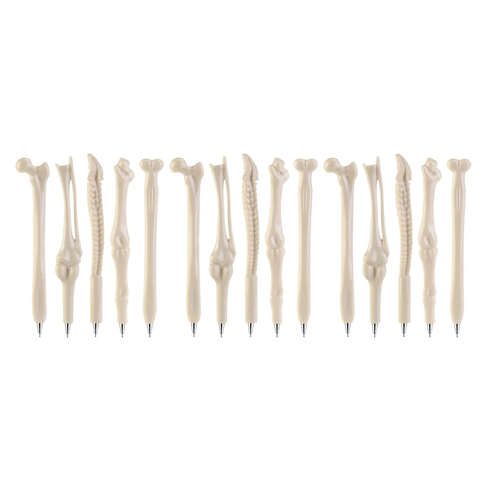 

15pcs 0.7Mm Halloween Bone Shape Ballpoint Pens Creative Skull Pens For Students Party Favors Holiday Gifts Smooth Writing