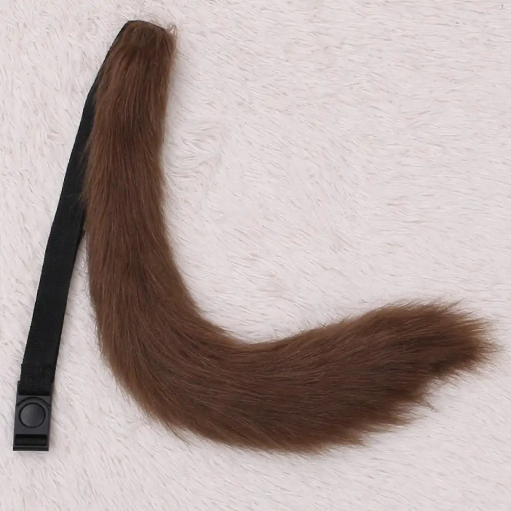 Falso Fox Tail Plush Cosplay Suave Fuzzy Tail Banda elástica ajustável Traje de festa de dança do clube de desempenho para venda