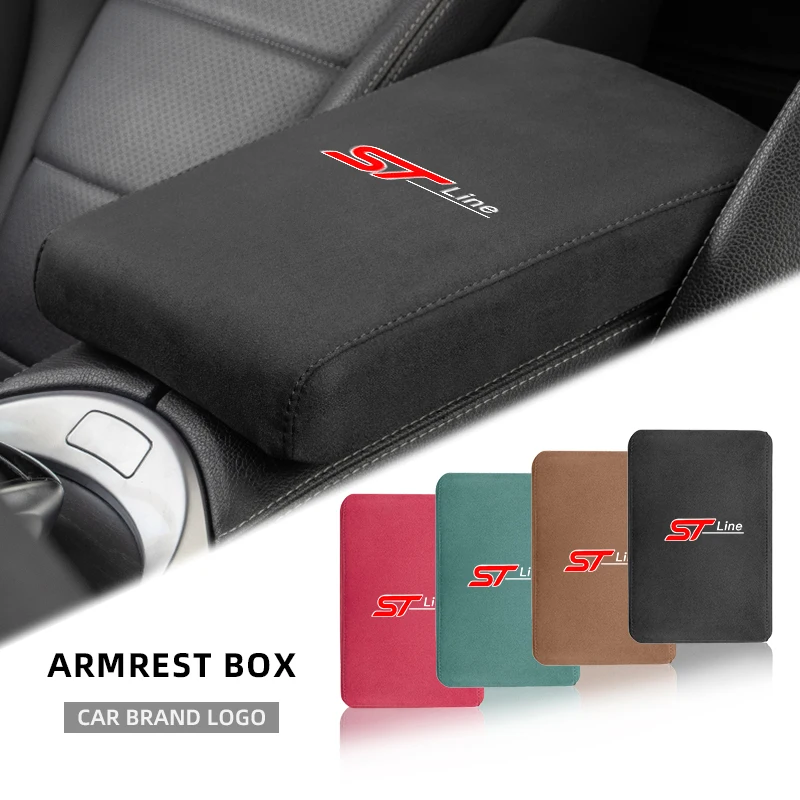 Car Interior Armrest Box Mat Center Console Accessories For Ford Focus mk2 mk3 Fiesta mk7 Ranger Mondeo mk4 S-MAX Kuga Mustang