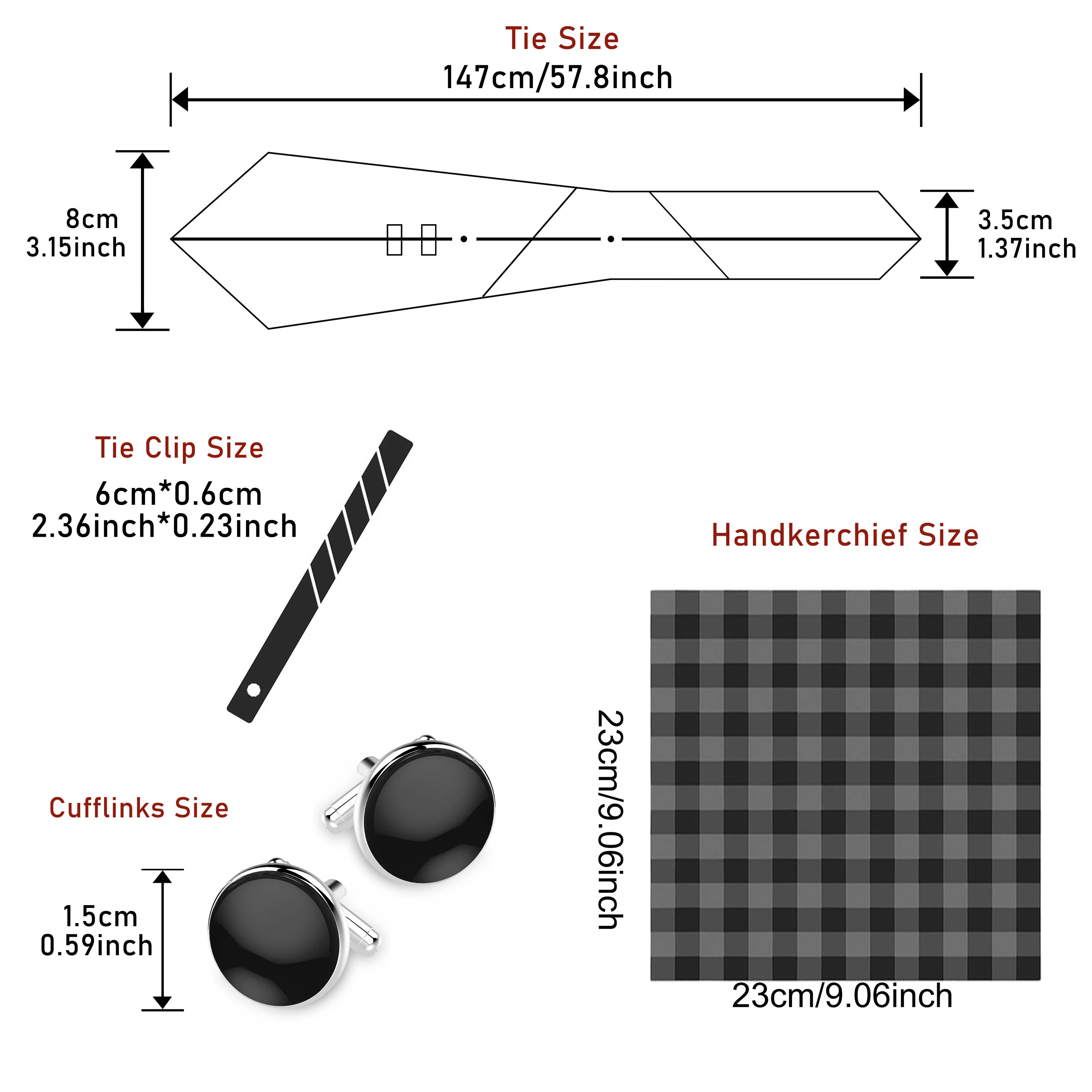 Immagine 3: Set da 4 pezzi per uomo: cravatta a righe, pochette, gemelli e fermacravatta, ideale per regali, affari, lavoro e matrimoni.