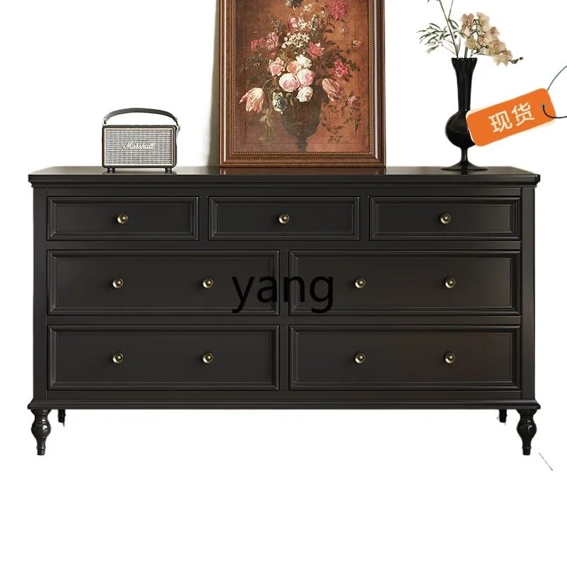 

LMM retro solid wood chest modern simple living room bedroom storage storage cabinet home