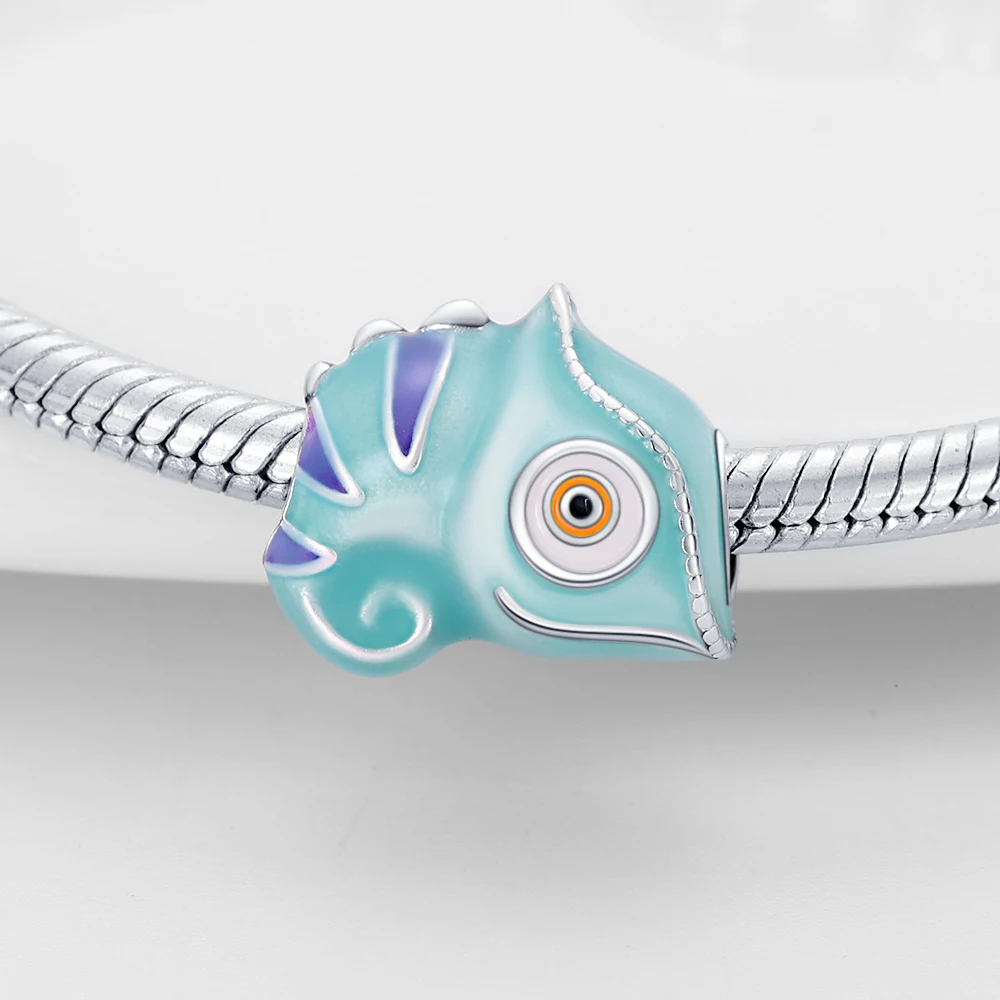 سحر الأصلي 925 فضة ملون الحرباء الخرز صالح سوار Diy غرامة هدية المرأة حساسة مجوهرات الإكسسوار