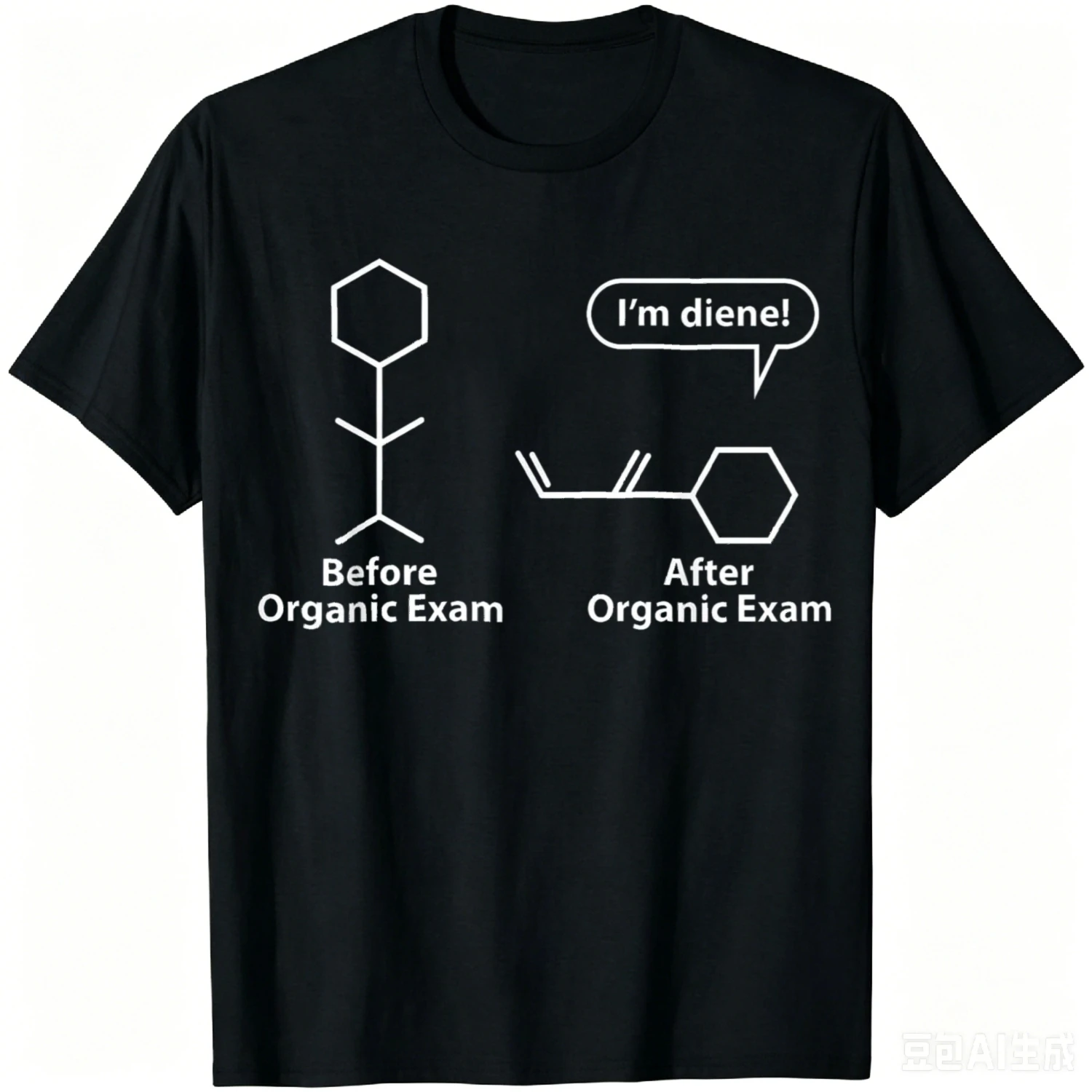 Funny Puns - Before After Organic Chemistry Exam - I'm Serving T-Shirt Funny Summer Casual T Shirt Cotton Graphic T Shirts