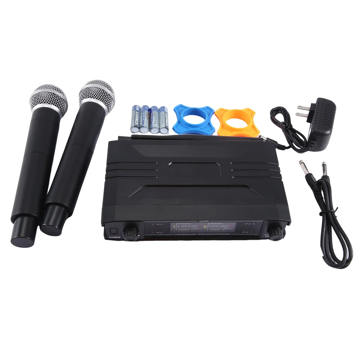 Micrófono eficiente Sistema UHF profesional inalámbrico Micrófono de mano Enchufe estadounidense