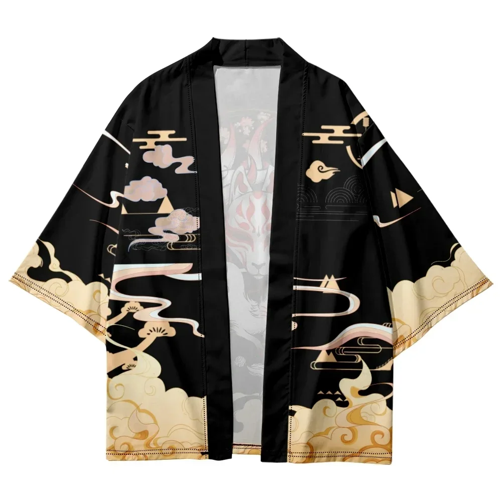 Traditional Asian Clothes Inari Fox Kimono Men Women Cardigan Haori Yukata Perfect For A Japanese Inspired Look Asian Streetwear