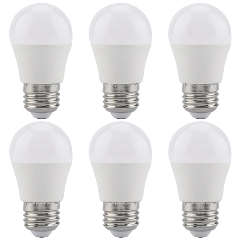 6 قطع 5 وات لمبات إضاءة LED صغيرة بيضاء دافئة E26 قاعدة G45 لمبة مصابيح ملحقات الإضاءة