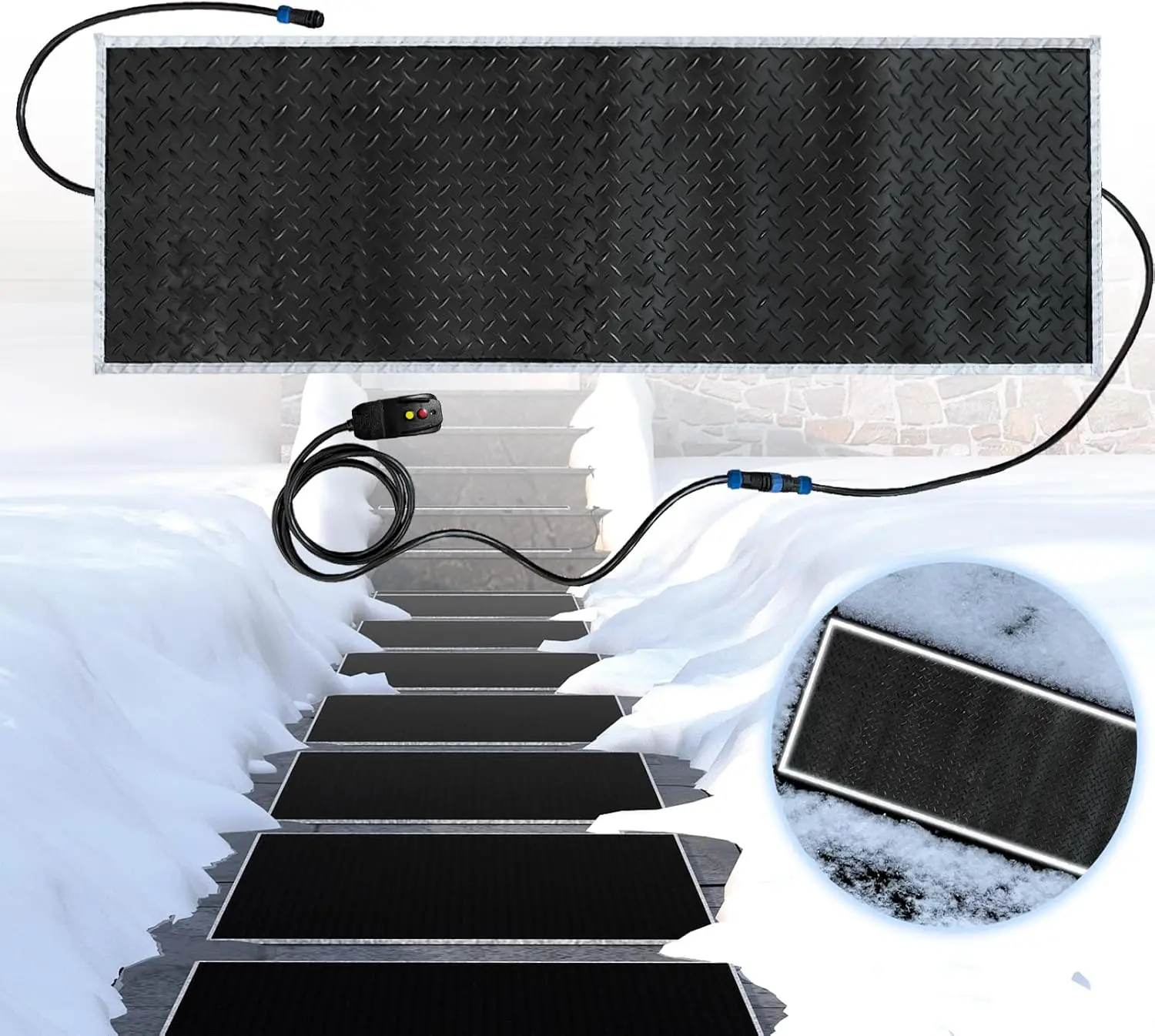 Outdoor winter driveway walkway electric non-slip rubber heating snowmelt pad