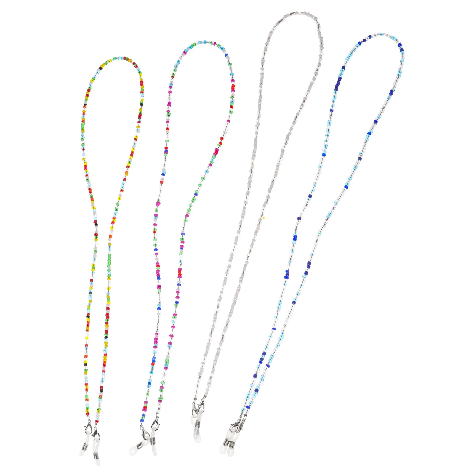 

4Pcs Eyeglass Chain Beaded Glasses Lanyard Anti-Lost Strap for Sunglasses Sports Reading Glasses Holder Beaded Eyeglass Chain