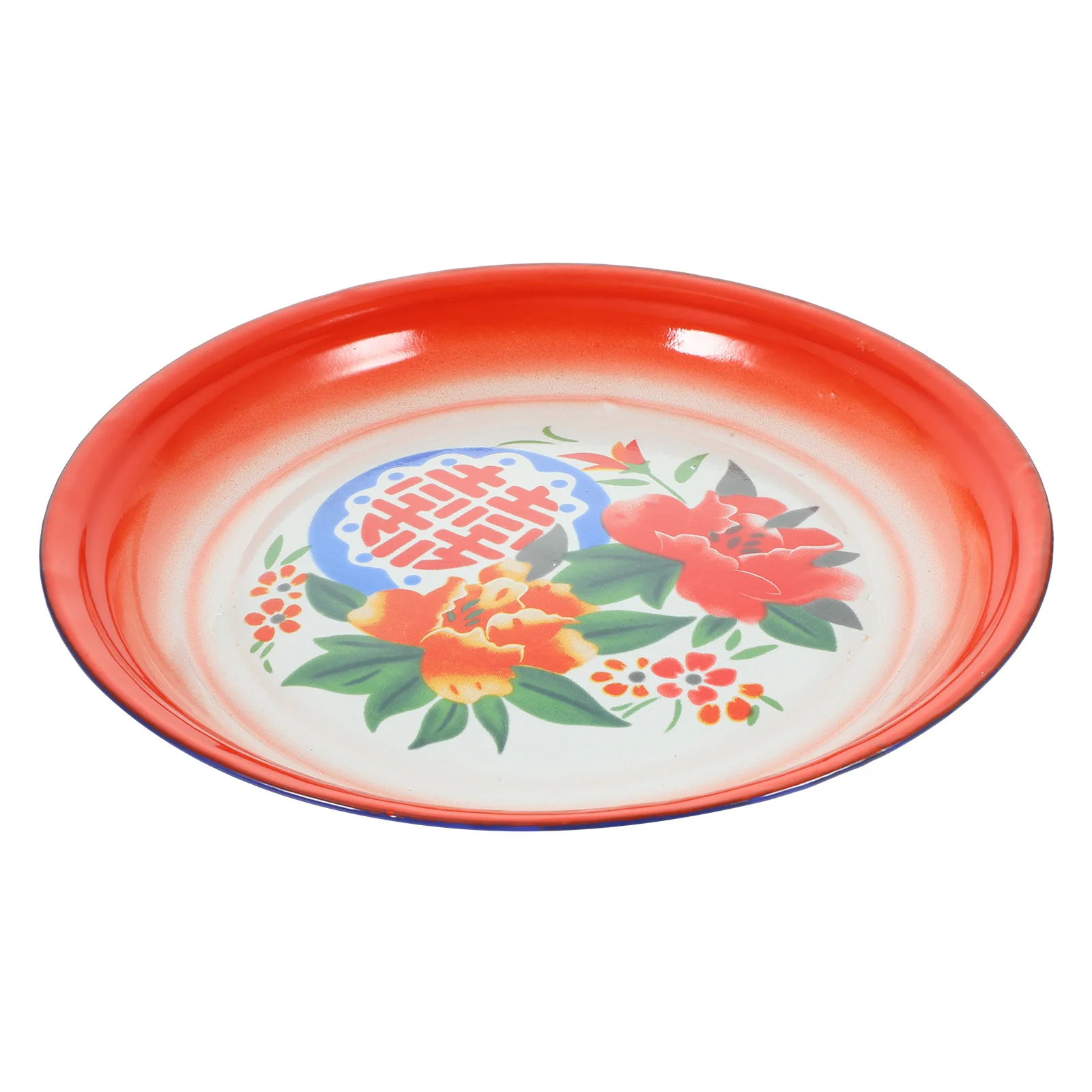 

Retro Enamel Plate Chinese Style Thickened Food Serving Dish For Home Kitchen Bakery Snacks Fruits Vegetables