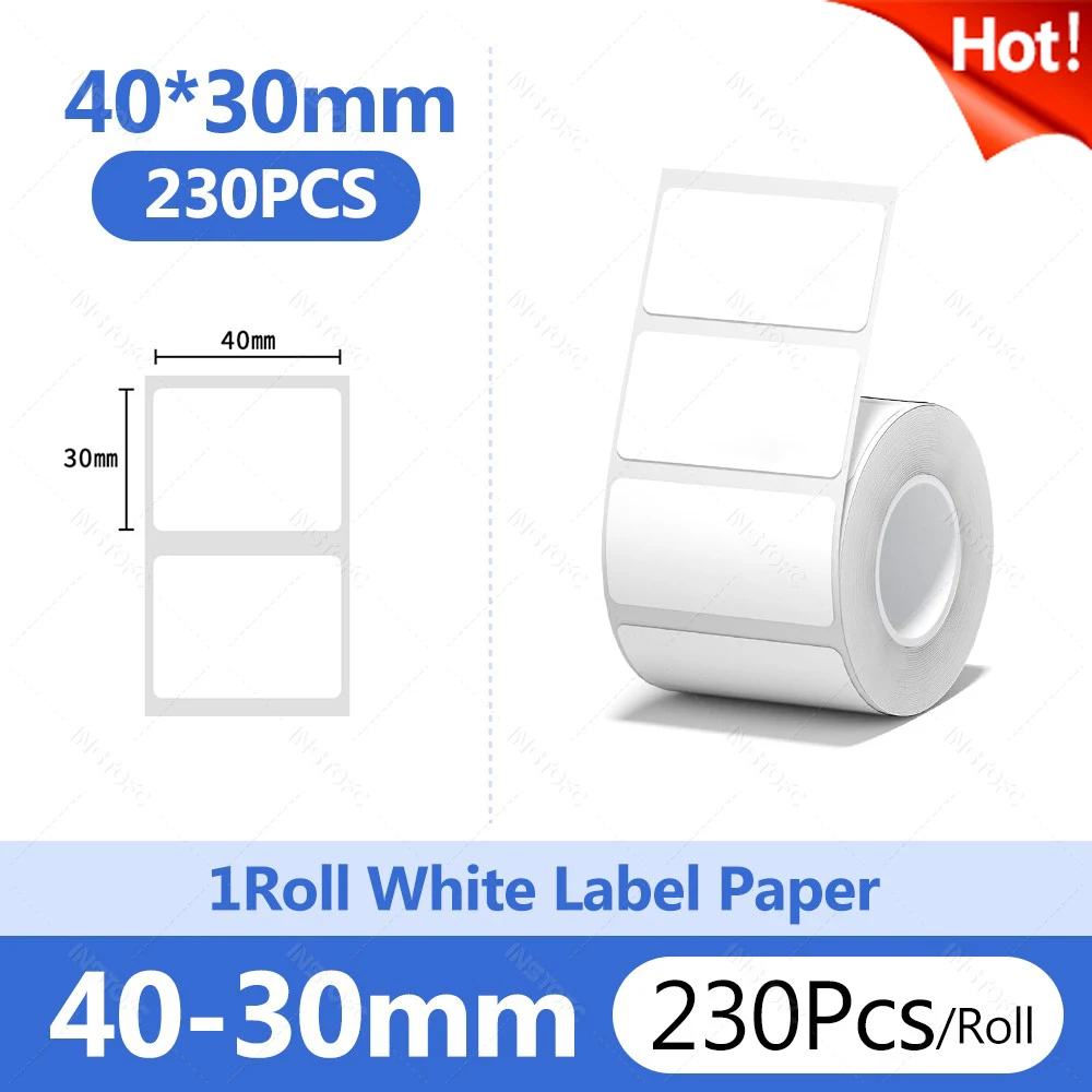 Niimbot B21/B1/B31 Thermisch Label Sticker Papier Rond Wit 20-50mm Breedte Kleding Tag Commodity Prijs Voedsel Zelfklevend