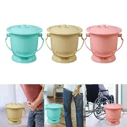 Chamber Pot with Lid Spittoon Bedpan Female Male Bedroom Indoor Urine Bucket