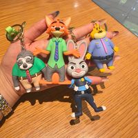 Zootopia Keychain Cute Cartoon Judy Hopps Doll Couple Bag Charm Anime Small Gift