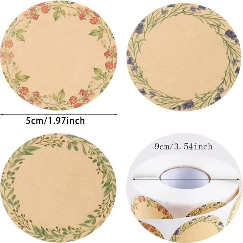 500x/rouleau autocollants ronds étiquettes inscriptibles autocollants étiquettes cuisson étiquettes adhésives