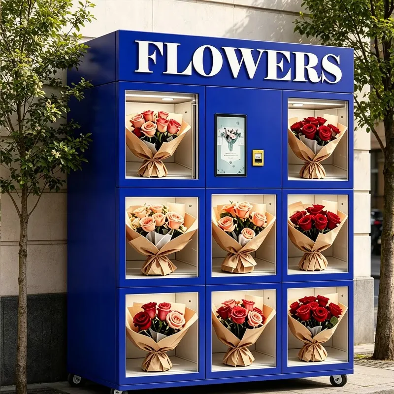 Multilingual Custom Flower Vending Machine SDK Enabled 4G LTE Wi-Fi Connection Intelligent Autonomous Operation