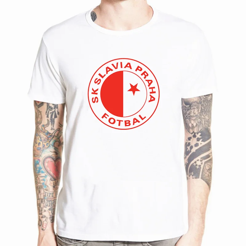 New SK Slavia Praha T-shirt Czech Republic Prague Funny High Quality Printing Casual For Men European Size XS-5XL Tee Shirts