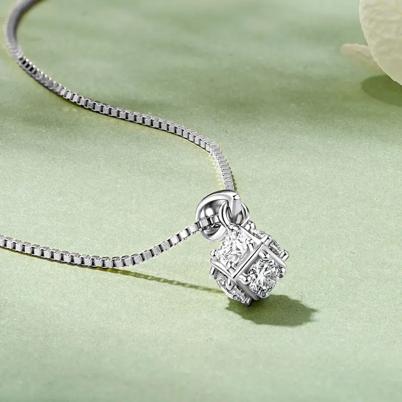 RAPRGOLD كامل مويسانيتي الصلبة هندسية قلادة قلادة للنساء S925 فضة سلسلة الترقوة مجوهرات هدايا Collares