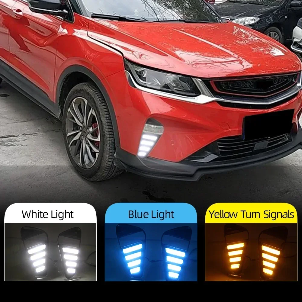 New！ Daytime running light fog cover light For Geely coolray(SX11) 2019 2020 Proton X50 DRL with flowing turn signal