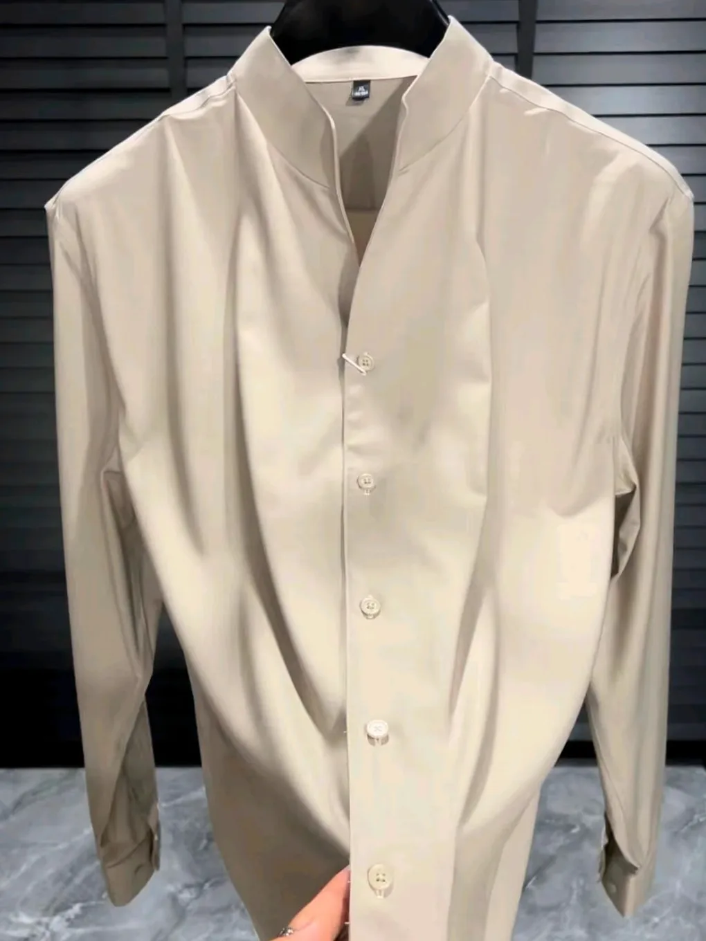 

High Quali Men's irt Spring Autumn Season Faion Casual Small Stand Collar Premium Sensation Trendy Lightweight Luxury